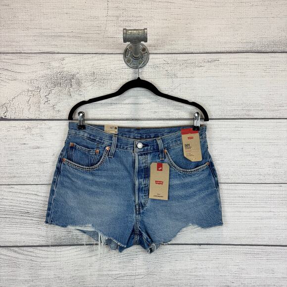 Levi's Women's 501 High Waisted Stitched Denim Shorts Size 31 - Picture 1 of 10